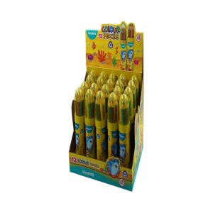 مدادرنگی24رنگ قوطی (طرح موشک همراه با تراش)اسکول فنز کد92441