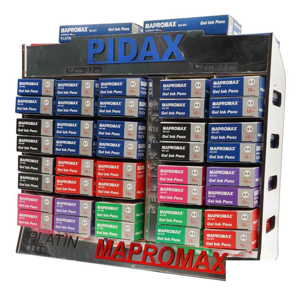 105004614_639203192216773607_mapromax.jpg روان نویس فشاری0/5 و 0/7(رنگ جور)گریپ دار پلاتین ماپرومکس - Image 1
