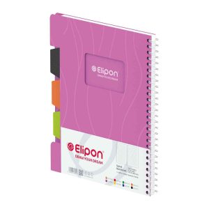 دفتر120برگ وزیری سیمی طلقی الیپون کد825