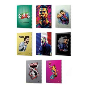 دفتر50برگ وزیری سیمی طلقی گلاسه ورزشی میکرو کدC15