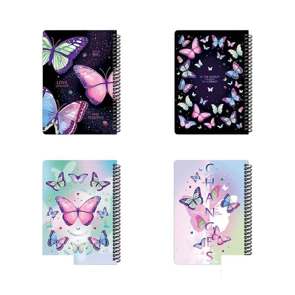 149001756_638909581896179472_butterfly201.jpg دفتر100برگ وزیری سیمی جلد سخت لانگو سری پروانه کد860 - Image 1