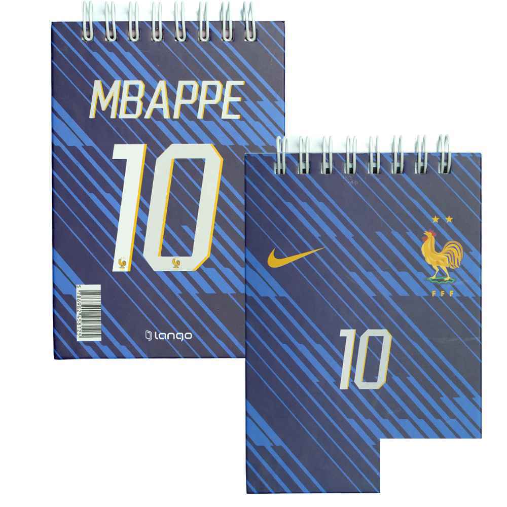 149008598_639175528560920057_mbappe-1-1.jpg دفتر یادداشت80برگ12*8فنردوبل ازبالا جلد سخت( طرح جام جهانی) لانگو - Image 1