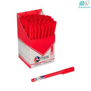 خودکار قرمز نوک 0.7 تریپل صدف (بسته 50 عددی)