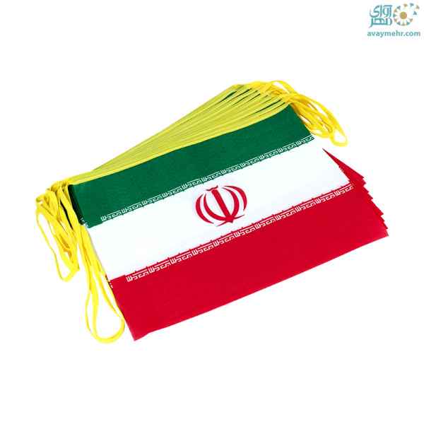 CREATOR: gd-jpeg v1.0 (using IJG JPEG v80), quality = 90 پرچم ایران مستطیلی 30*40 پارچه ای 10 عددی ریسه ای متفرقه (20 ریسه ای) - Image 1