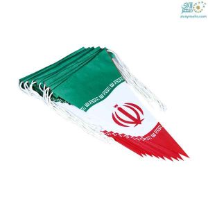 پرچم ایران مثلثی کاغذی 12 عددی ریسه ای متفرقه (بسته 10 ریسه ای)