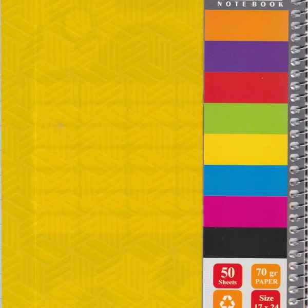 CREATOR: gd-jpeg v1.0 (using IJG JPEG v80), quality = 90 دفتر 80برگ فنری خط دار طلقی طرحدار رایا (تک جلدی) - Image 1